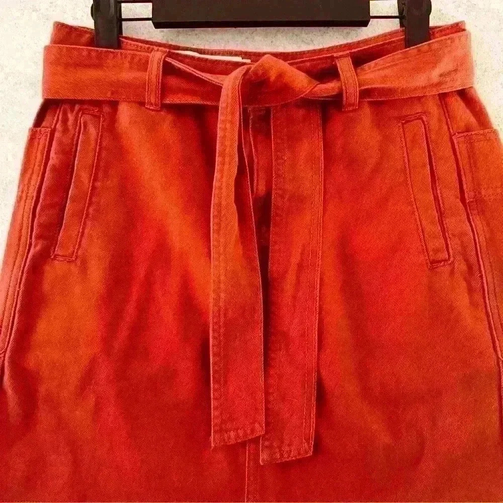 ANTHROPOLOGIE PILCRO AND LETTERPRESS BELTED RAW HEM BOHO MINI SKIRT. SIZE 2 - Picture 2 of 11